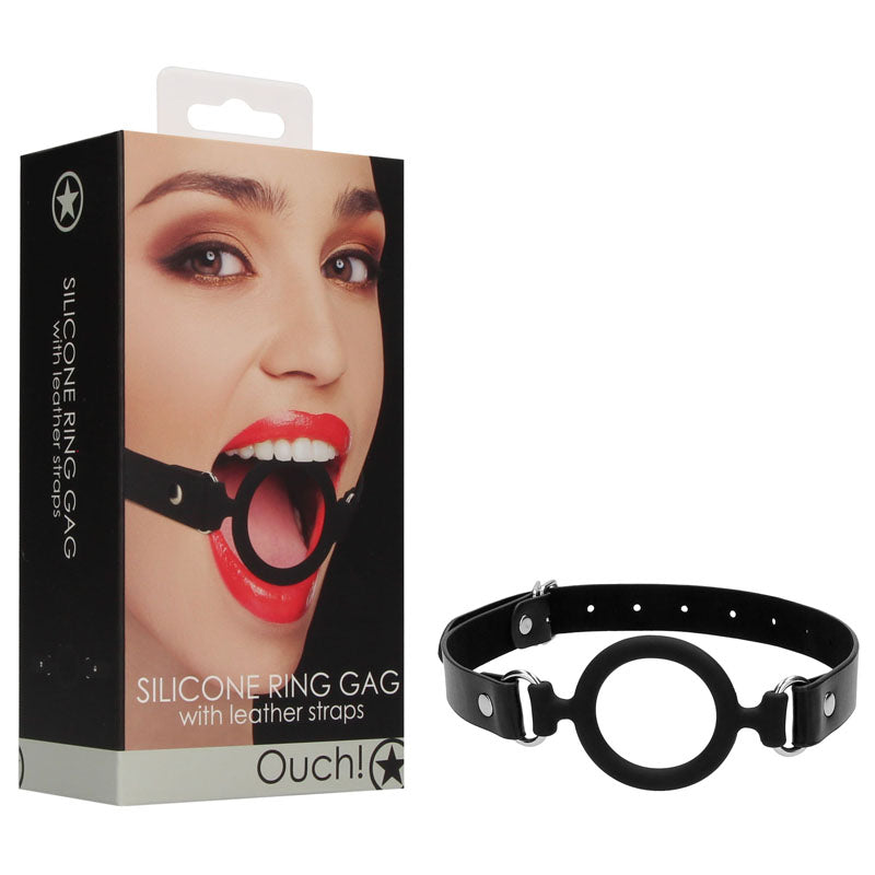 Ouch! Silicone Ring Gag With Leather Strap