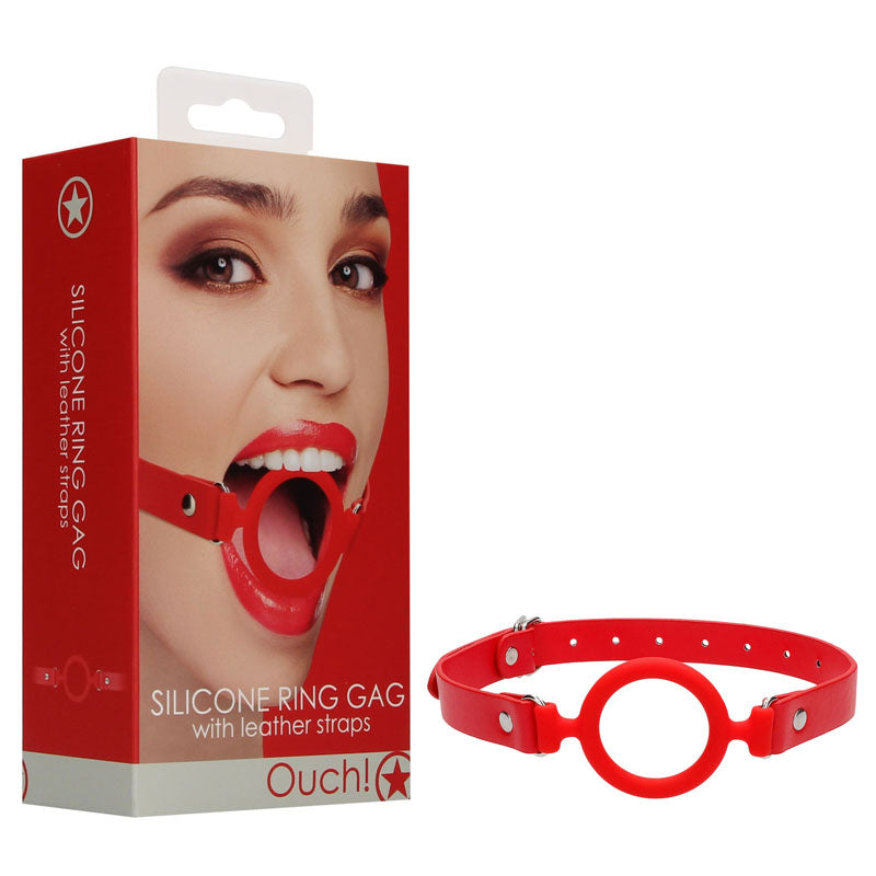 Ouch! Silicone Ring Gag With Leather Strap