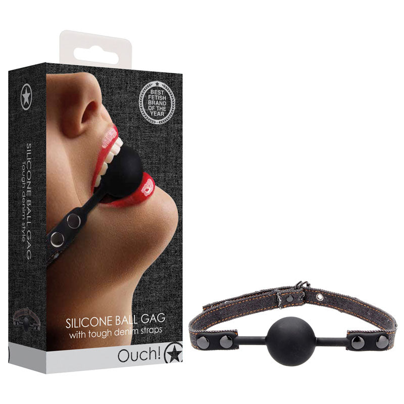 Ouch! Denim Silicone Ball Gag