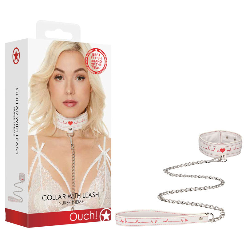 OUCH! Collar With Leash - Nurse Theme