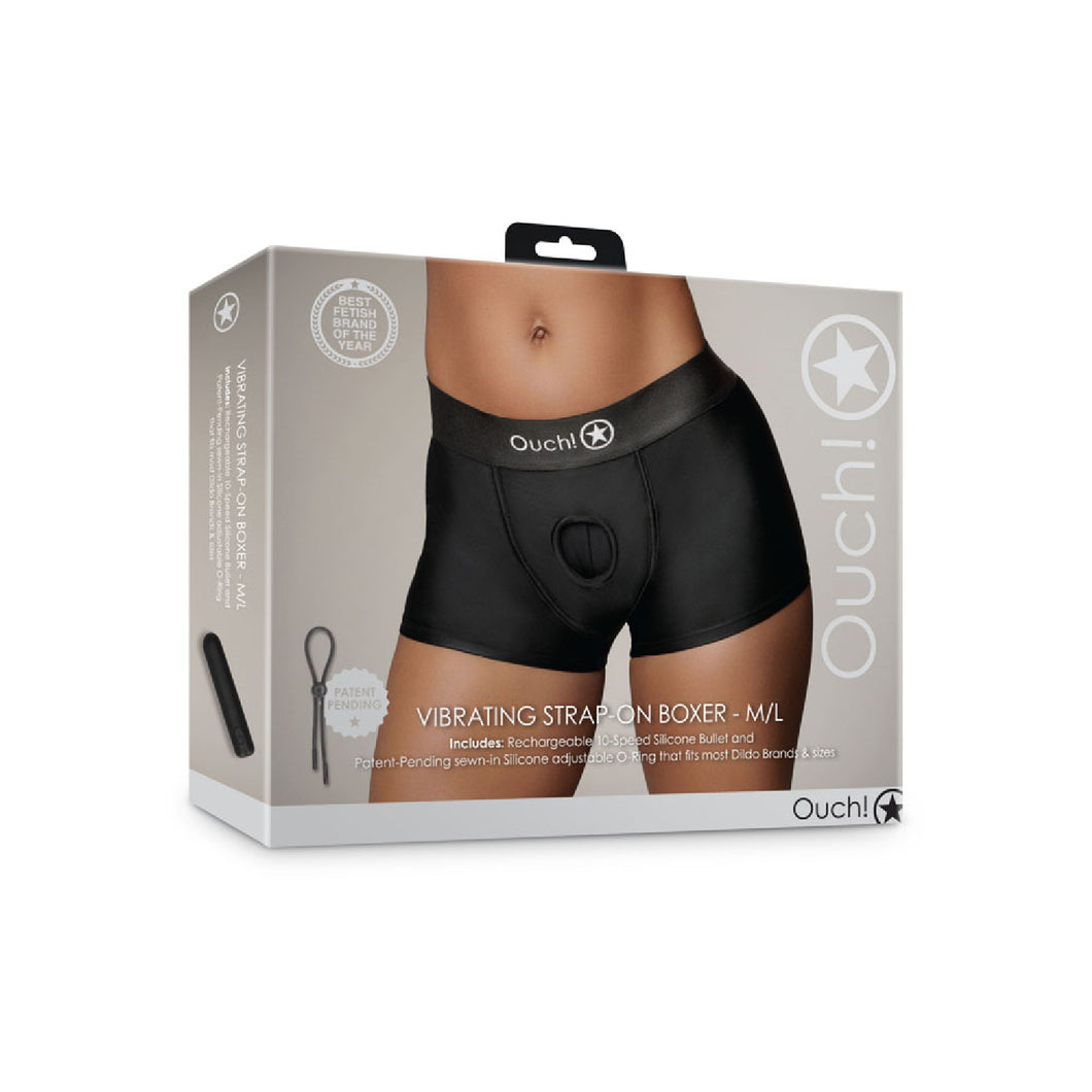 OUCH! Vibrating Strap-On Boxer - M/L