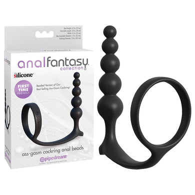 Anal Fantasy Collection Ass-Gasm Cockring Anal Beads - LOVEBEE