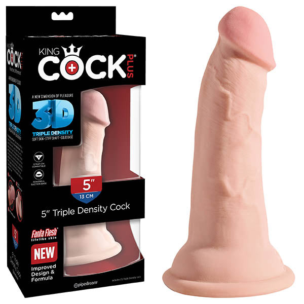 King Cock Plus 5'' Triple Density Realistic Dildo Suction Cup 3D Sex Toy