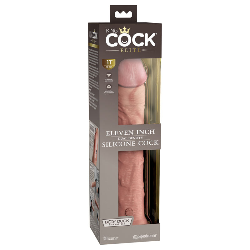 King Cock Elite 11'' Dual Density Cock Flesh Realistic Dildo Suction Cup Sex Toy
