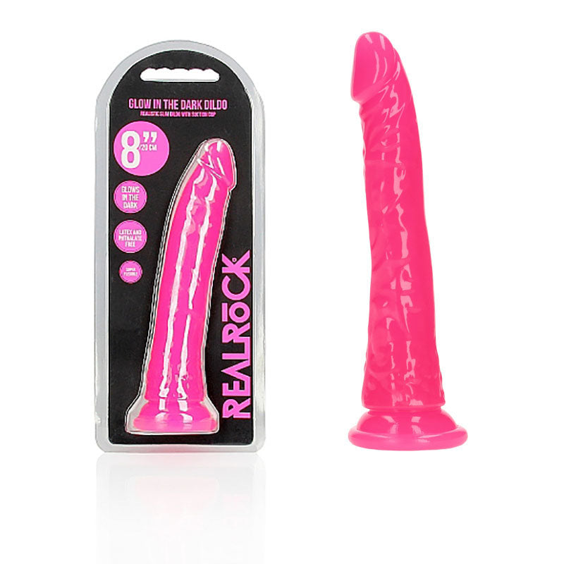 REALROCK 20 cm Slim Glow in the Dark Neon - Pink
