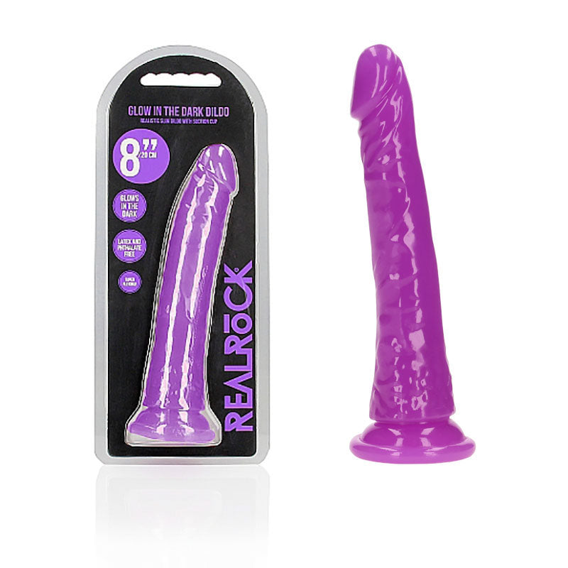 REALROCK 20 cm Slim Glow in the Dark Neon - Purple