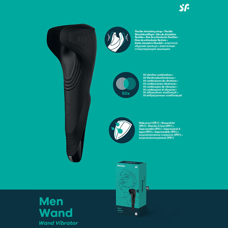 Satisfyer Men Wand Rechargeable Male Masturbator Vibrating Penis Strok