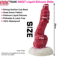 Load image into Gallery viewer, FAAK N5027 Aula 8&quot; Demon Wolf Platinum Liquid Silicone Anal Plug Dildo
