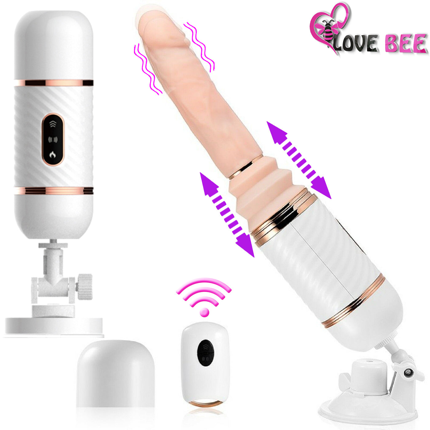 Dibe Cyclone Fire Thrusting Telescopic Sex Machine Large Realistic Dildo Dong